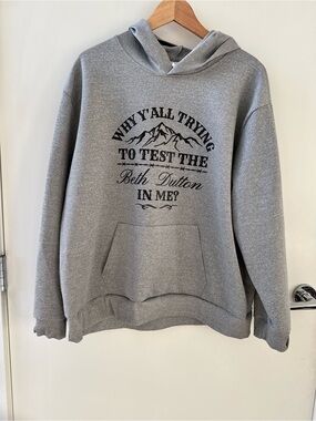 Yellowstone Beth Dutton Gray Graphic Hoodie - Womens Casual Pullover
